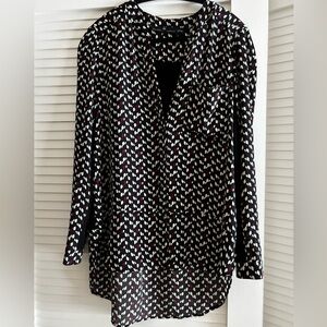 Stylish Black, maroon and cream Women's tunic style blouse